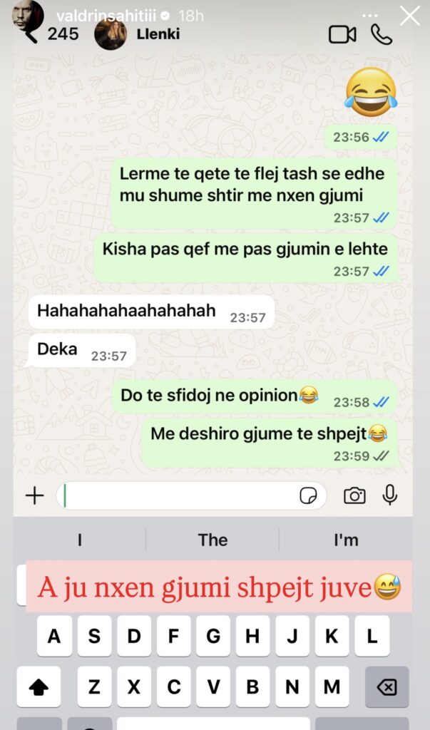 Del biseda e Leonora Jakupit me Valdrin Sahitin, pas “Prime” … (Foto)