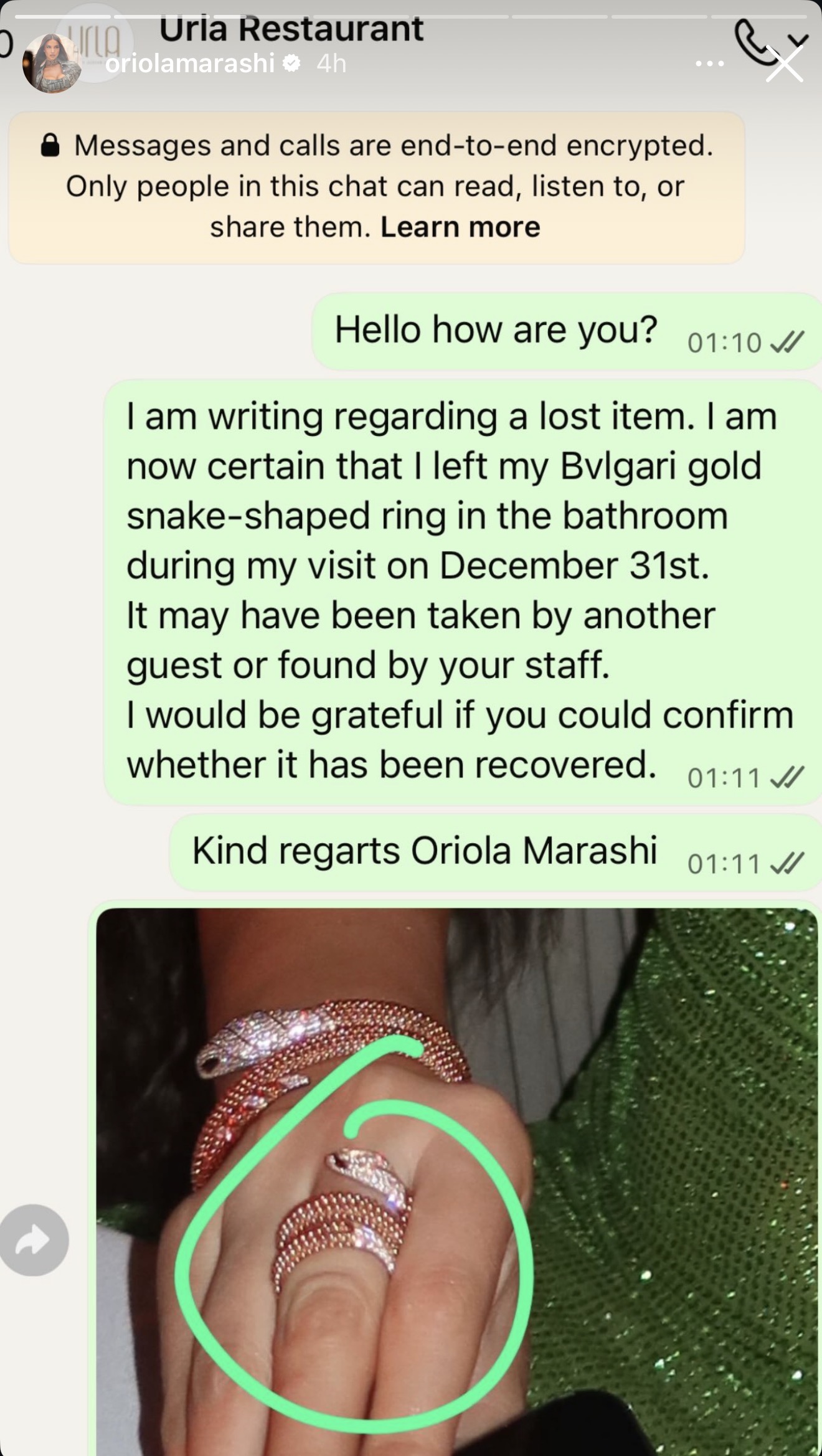 Oriola Marashi humb unazën “Bvlgari” me vlerë marramendëse por shikoni si përfundoi